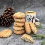 Za'atar Vegan Cookies next to a cup of coffee