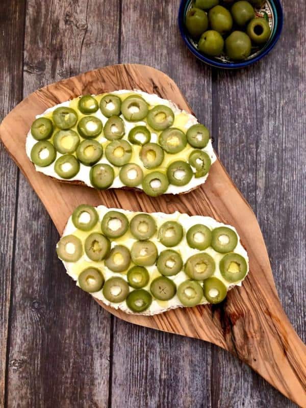 Labneh and Olives on Toast Light Refreshing Healthy Popular