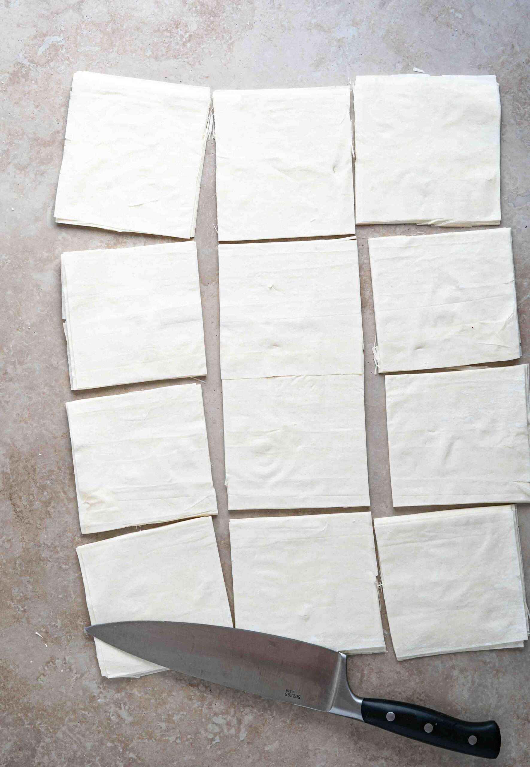 Phyllo dough cut into 4"x4" squares