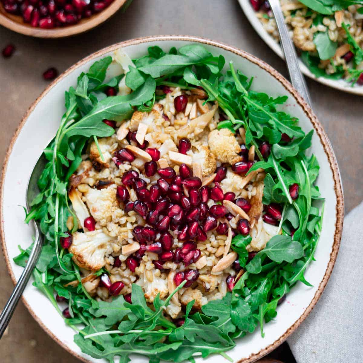 Freekeh Salad with Grilled Cauliflower - Palestine In A Dish