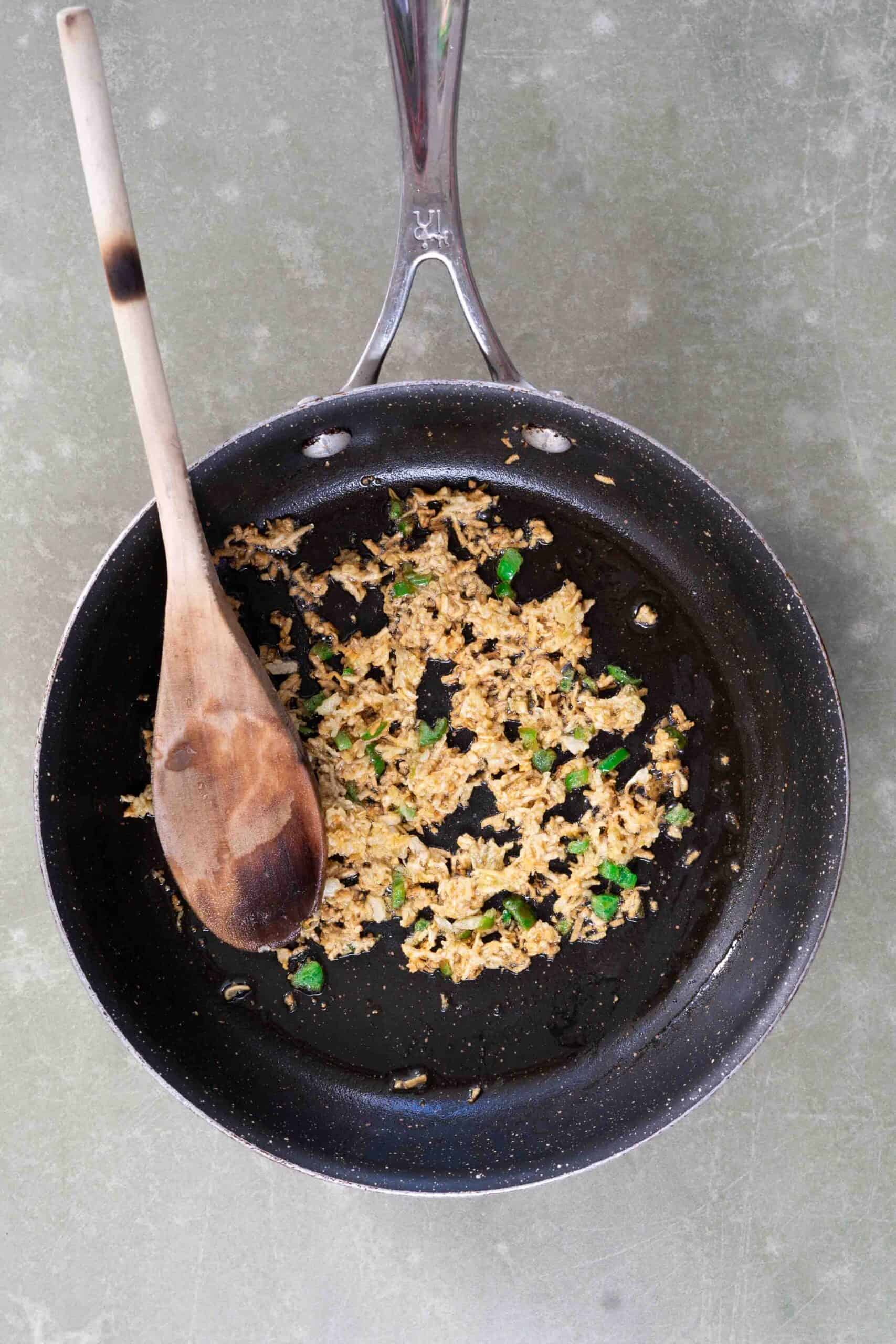 caramelized garlic in a skillet