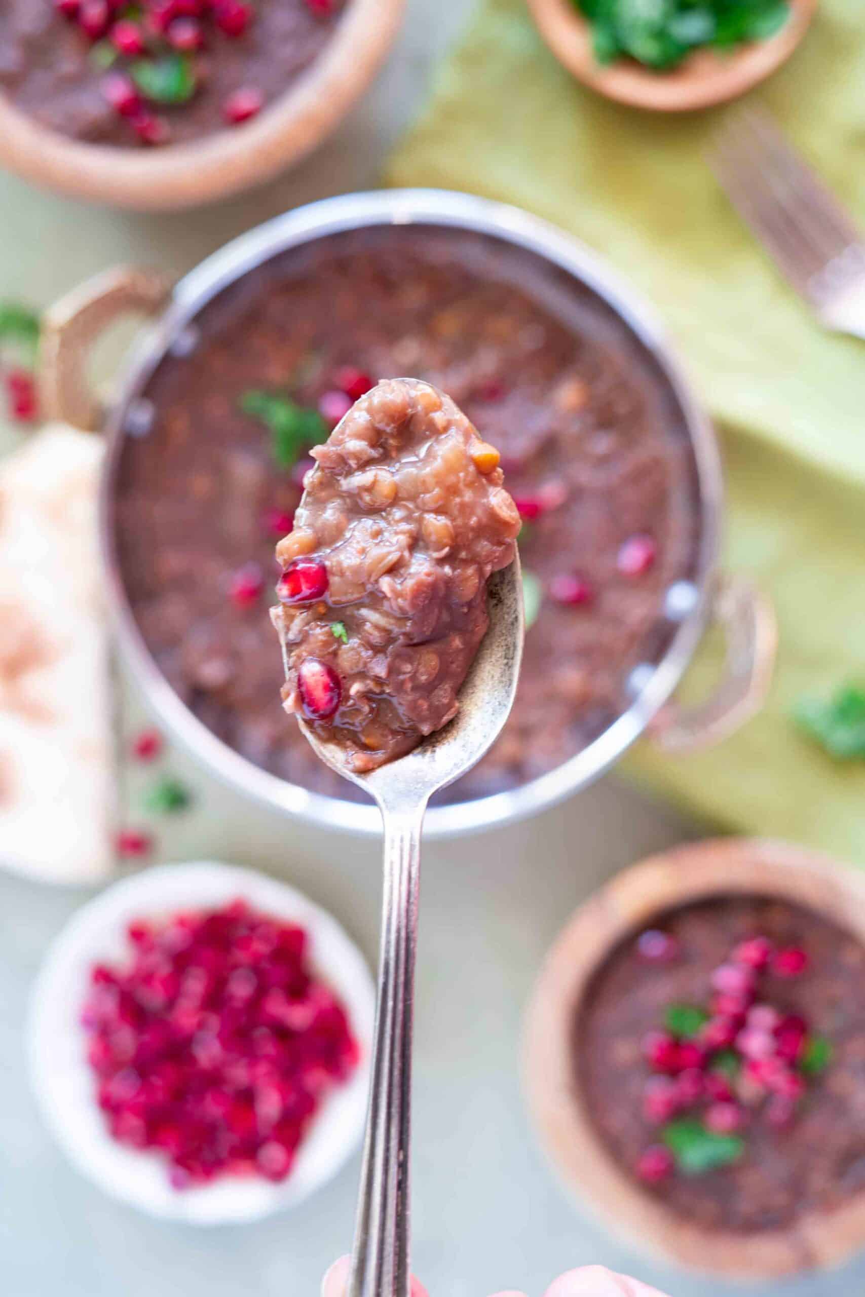 Rummaniyeh on a spoon