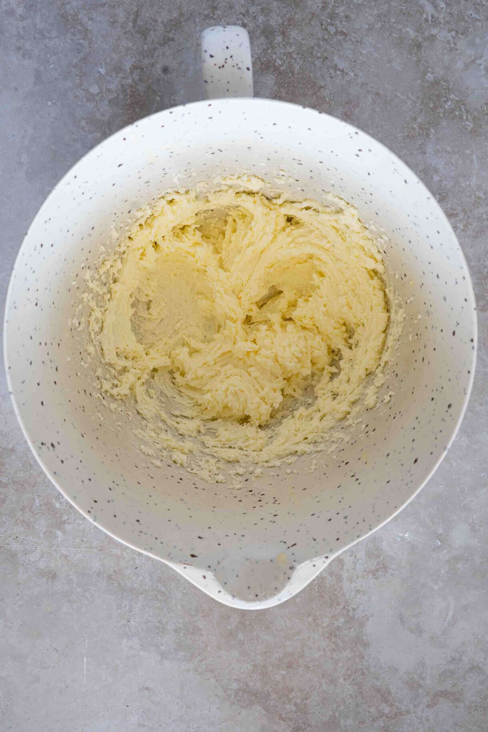 Butter and sugar blended