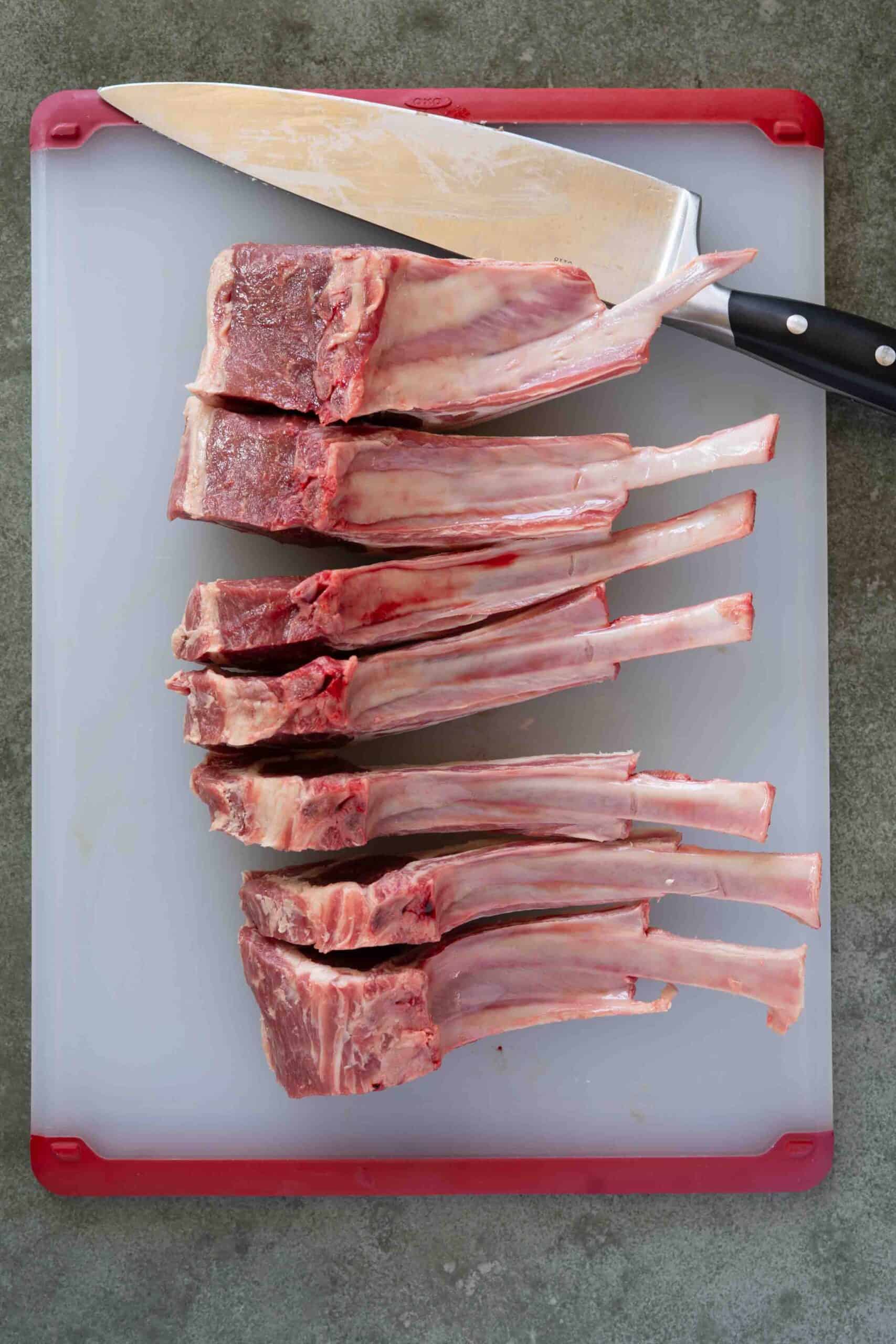 cutting lamb chops