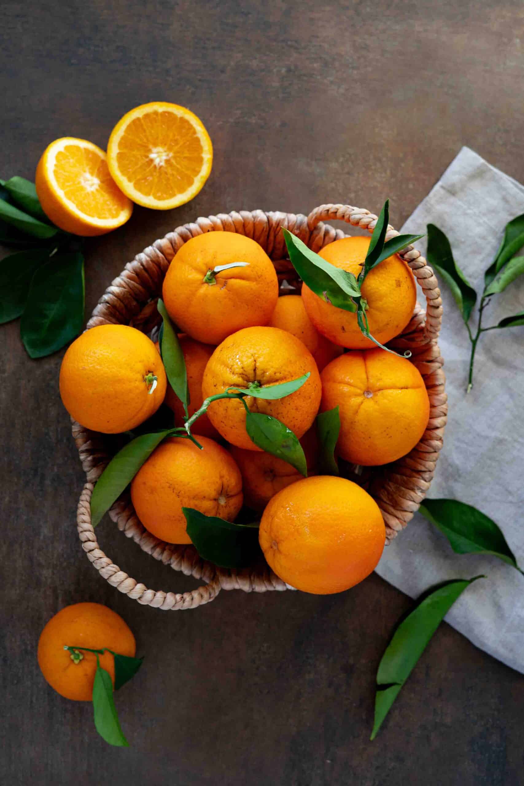 Oranges in a basket