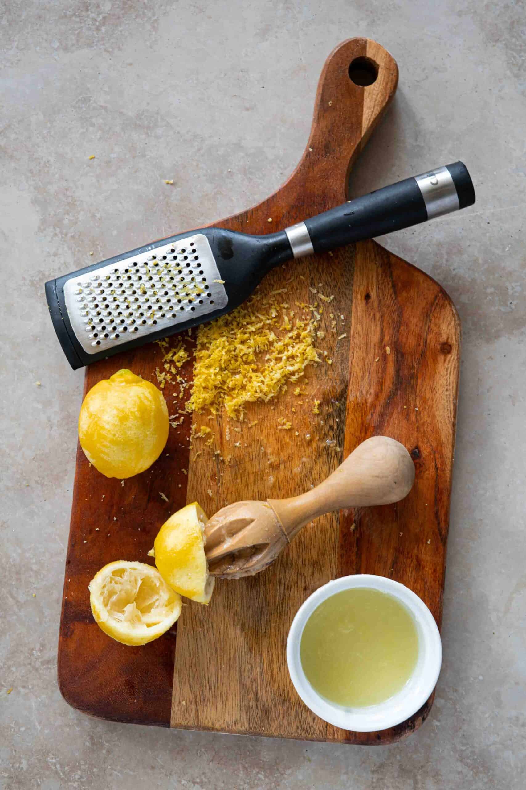 Zesting and juicing lemon
