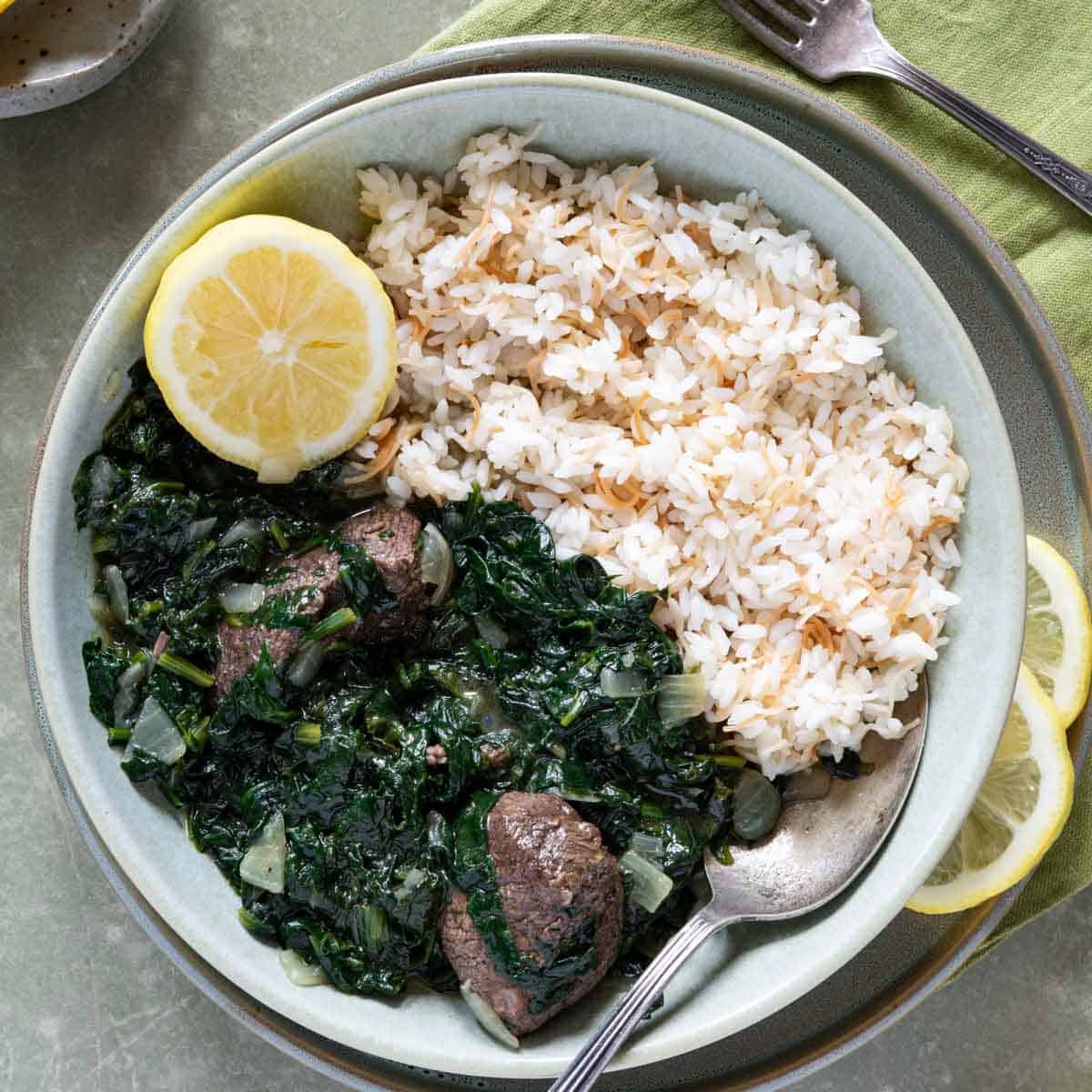 Spinach Stew with Lamb - Palestine In A Dish