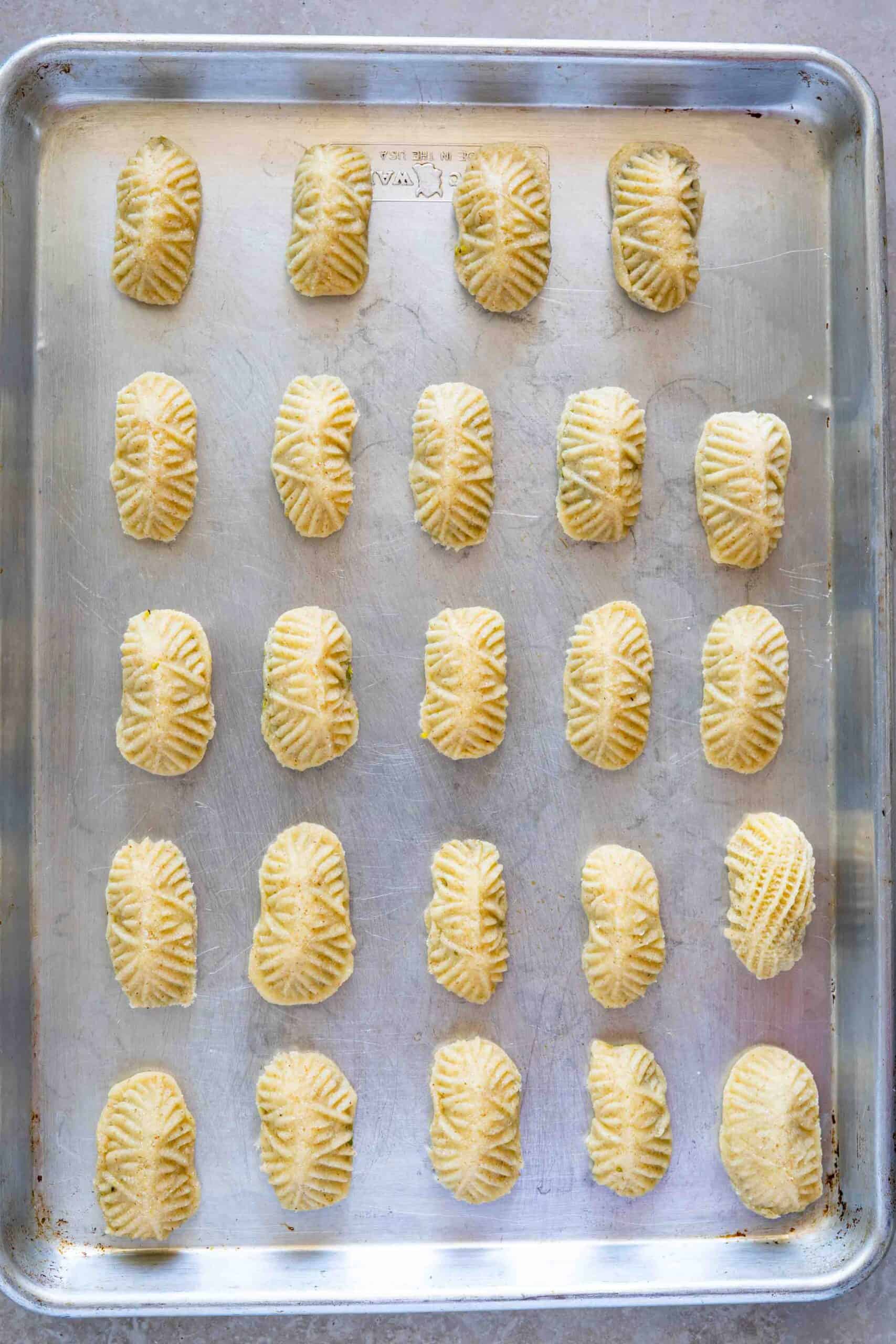 cookies on a baking sheet - before baking