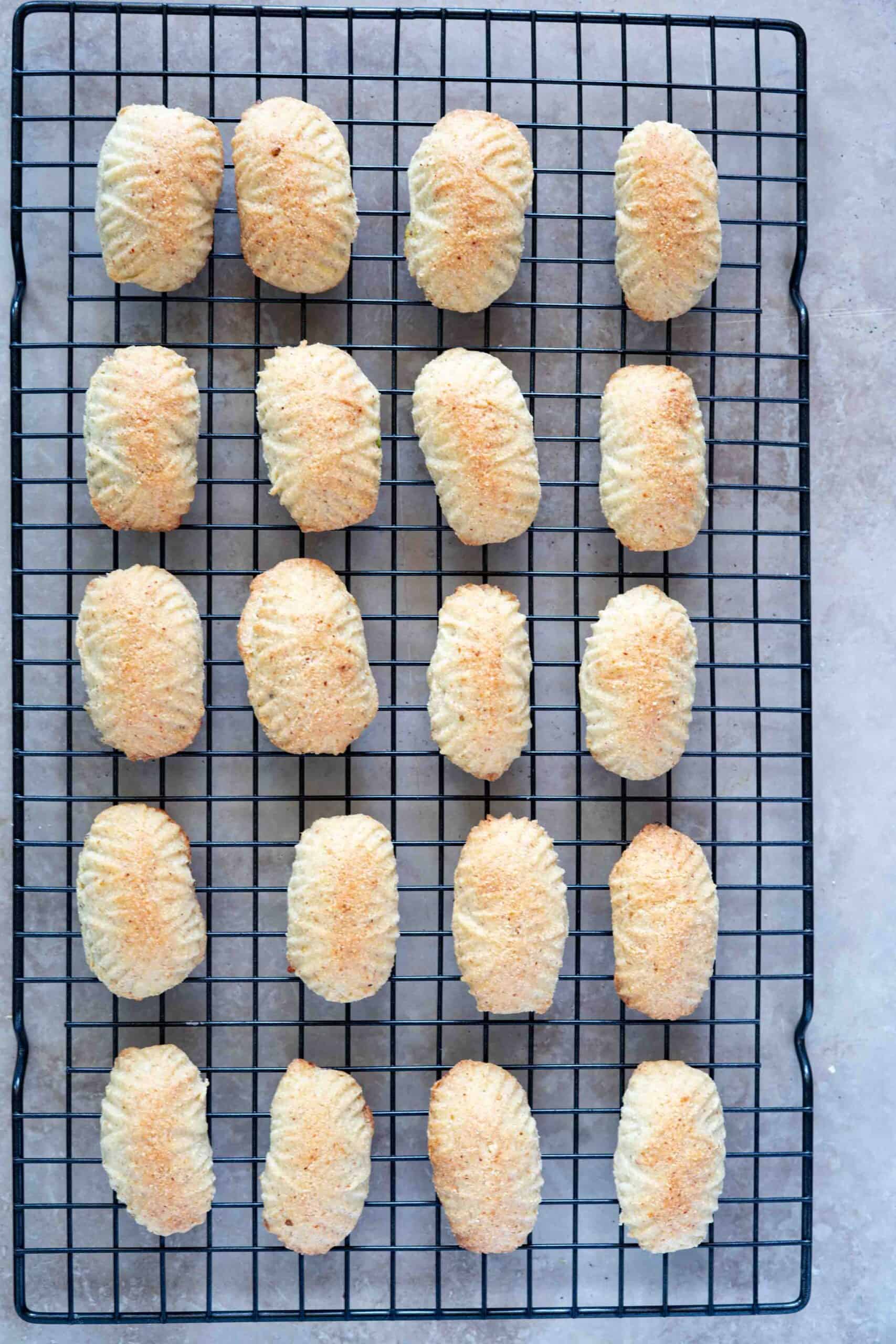 Cookies on cooling rack after baking