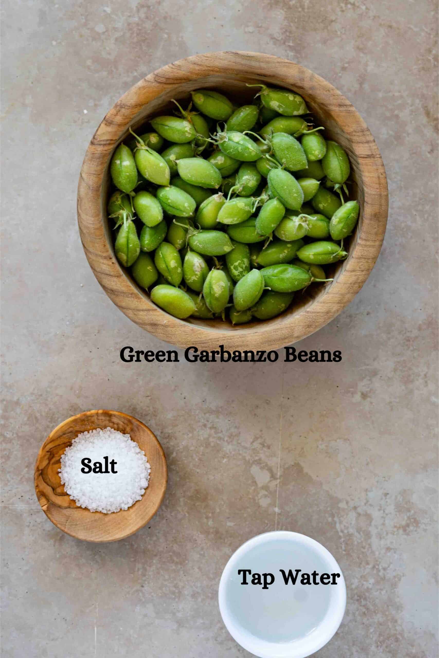 Hamleh Ingredients: Fresh green garbanzo beans, salt and water