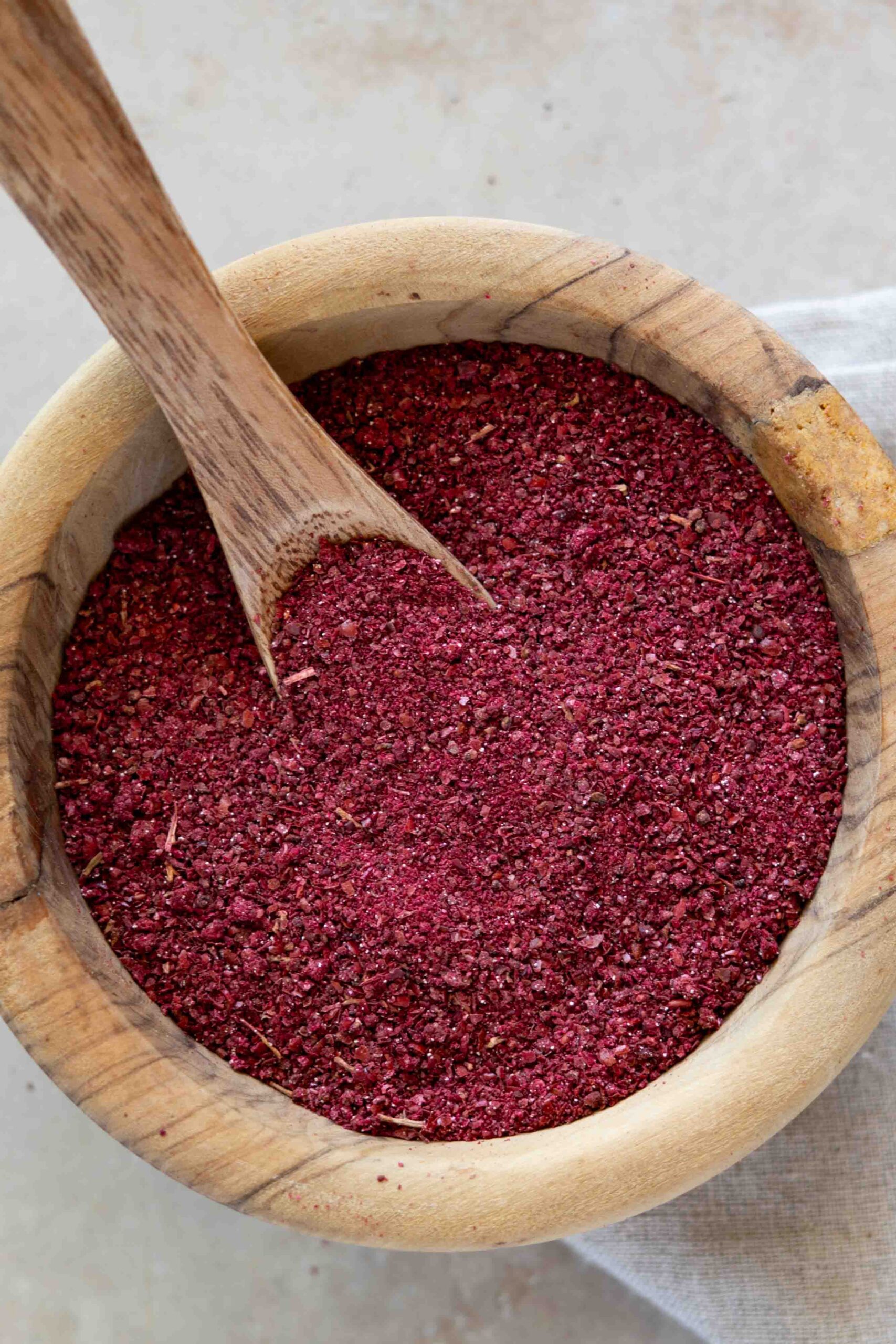 Close up photo for sumac in a bowl